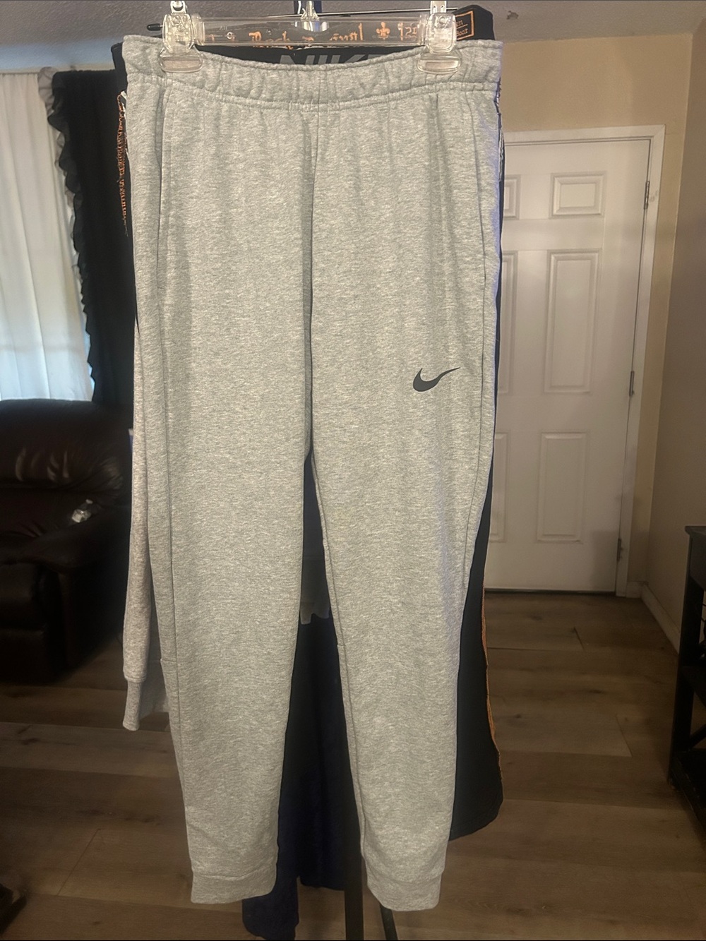 Nike Light Gray Joggers with Black Swoosh